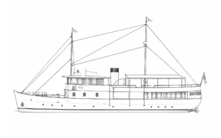 Architectural profile drawing of Blue Bird II