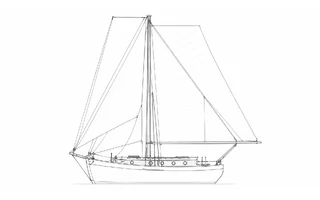 Architectural profile drawing of Cachalot