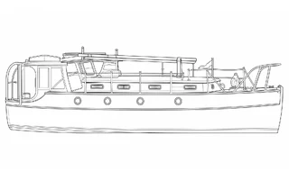 Architectural profile drawing of Elsa II