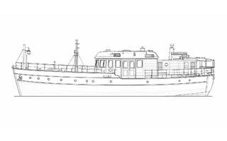 Architectural profile drawing of Fedalma II