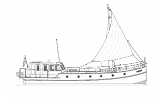 Architectural profile drawing of Lamouette