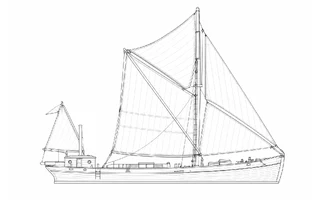 Architectural profile drawing of Pudge