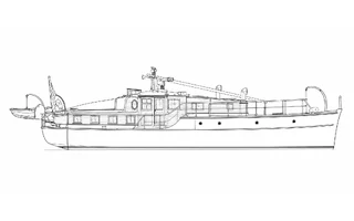 Architectural profile drawing of Reda
