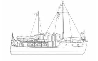 Architectural profile drawing of Wairakei