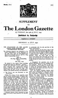 Supplement 38017 — Dunkirk evacuation despatch